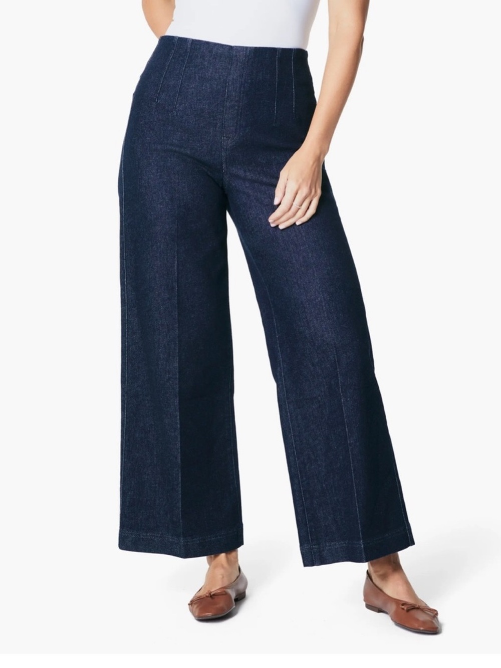 SPANX Wide Leg Dark Blue Denim Jeans